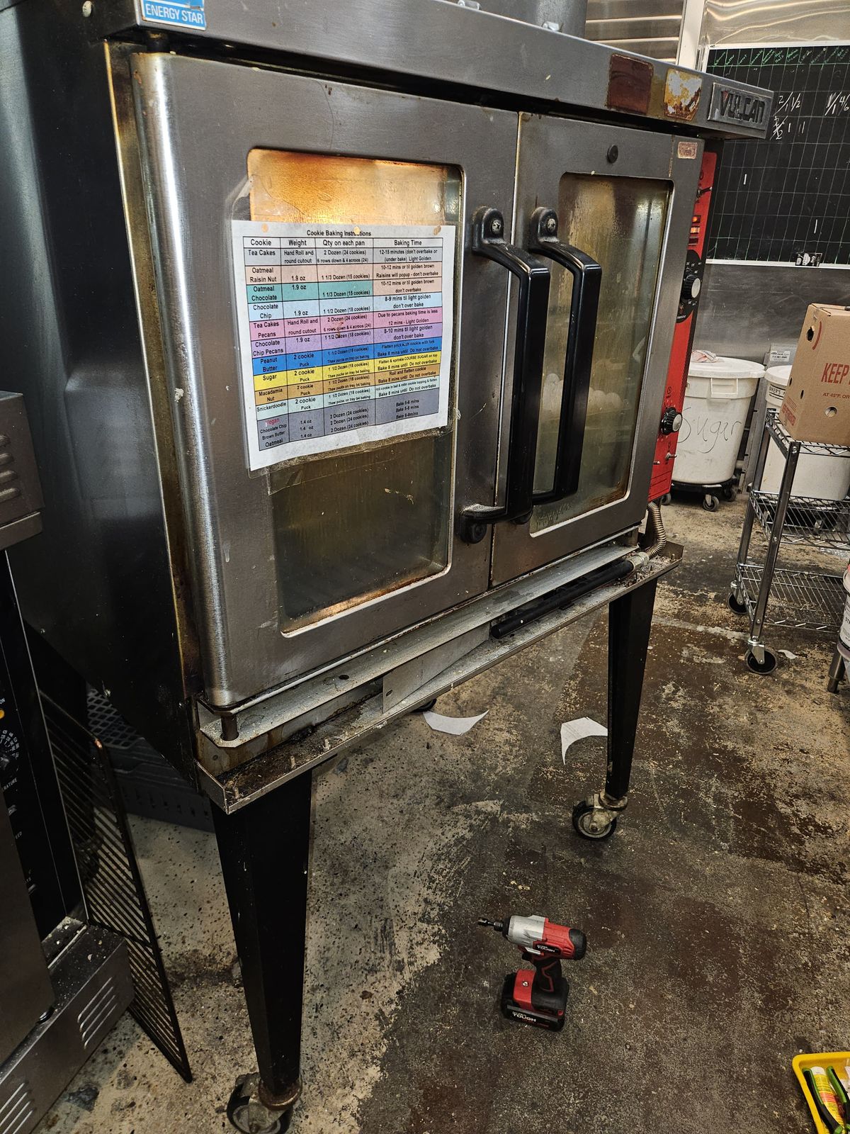 Commercial convection oven during a service visit