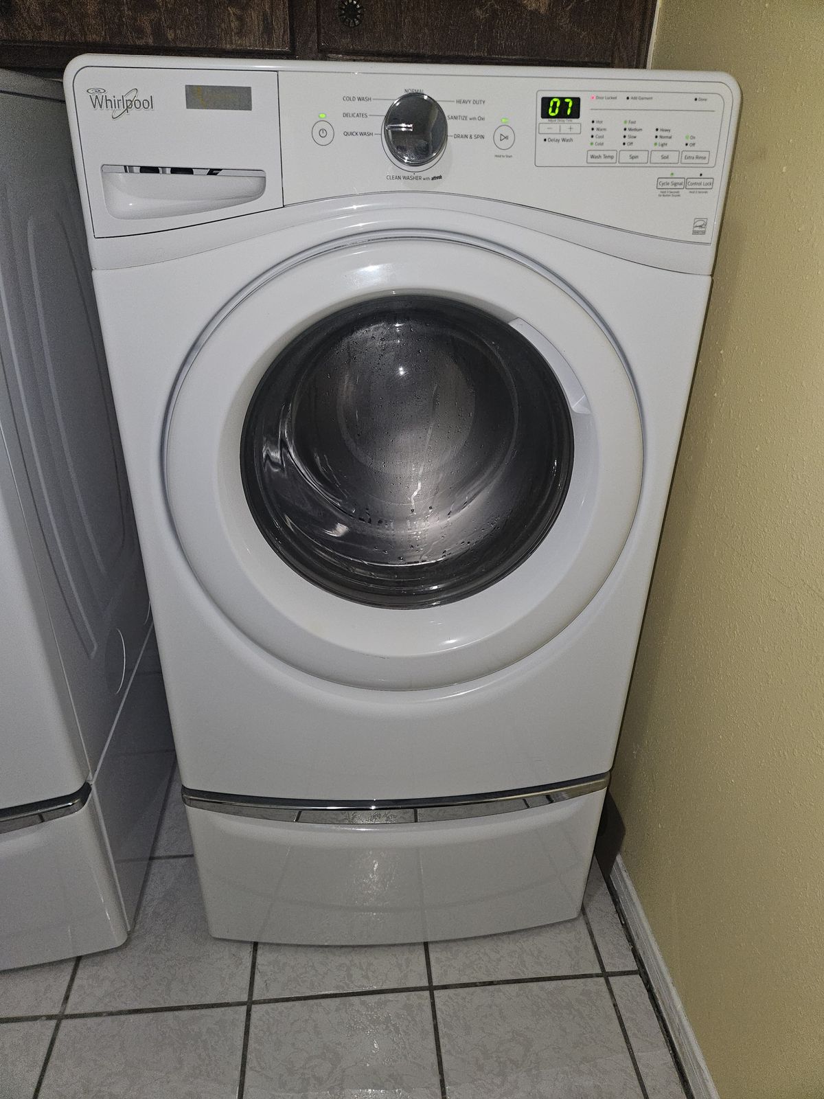 Front-load washer after service